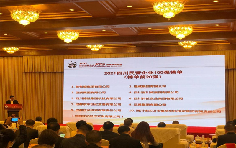 汇赢国际荣登2021四川民营企业100强榜单，位列第四！(图3)